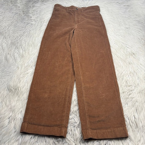 Everlane Pants - Everlane Women's 4 Brown High Rise Wide Leg Corduroy Pants Preppy Heritage